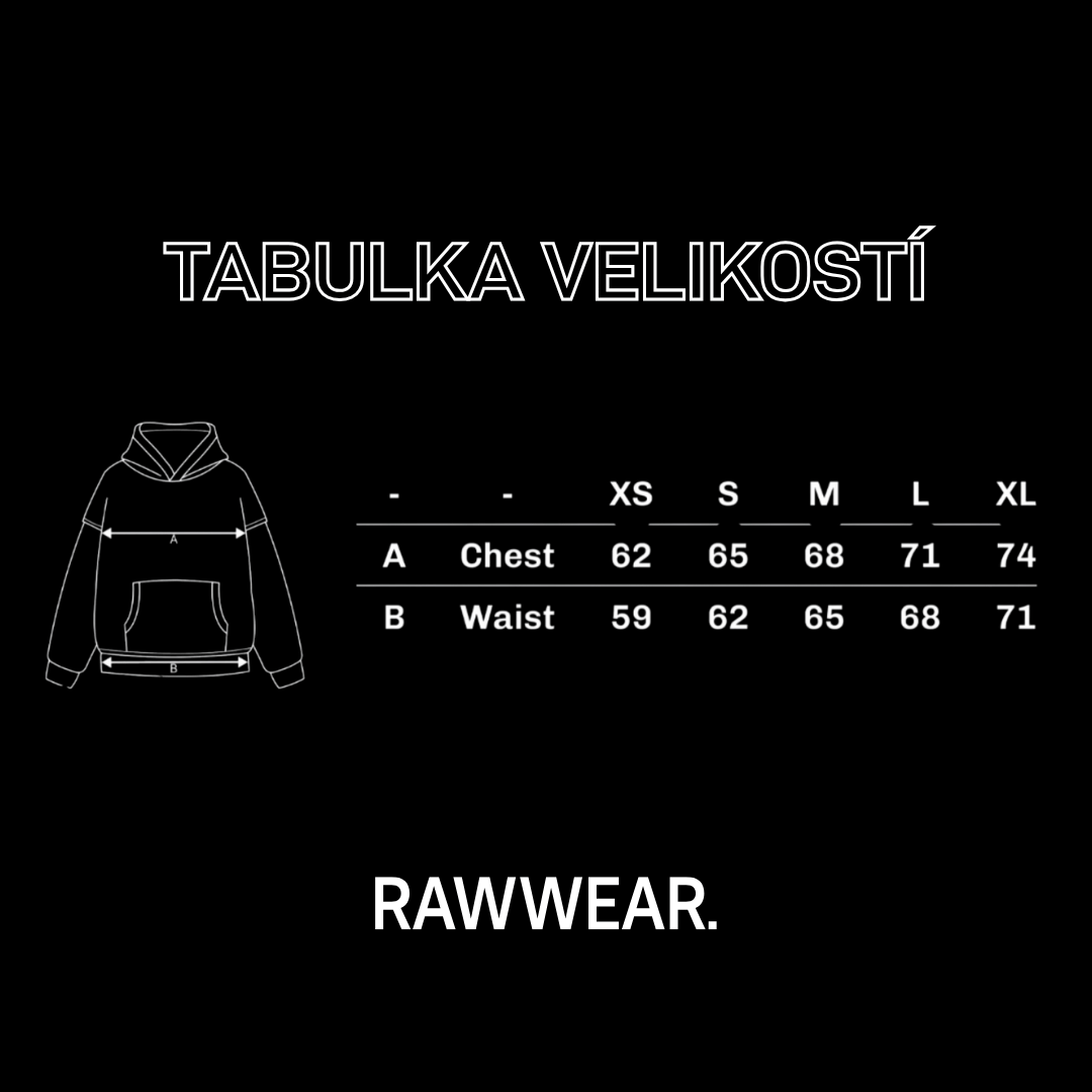 Tabulka velikosti mikiny